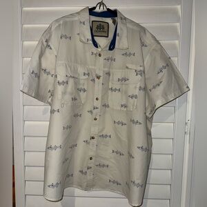 Tallwoods Elementwear Fishing All Over Print Vented Shirt 4XL UPF 30 Pockets